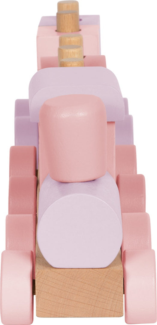 Personalisierter Holz-Zug rosa - Zur Geburt | small foot by Schmatzepuffer