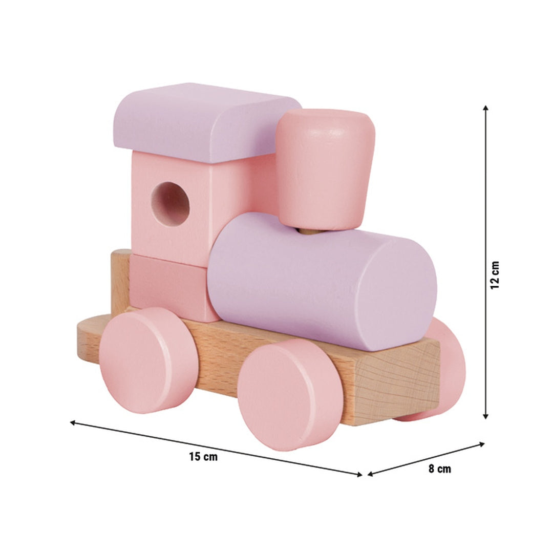 Personalisierter Holz-Zug rosa - Zur Geburt | small foot by Schmatzepuffer