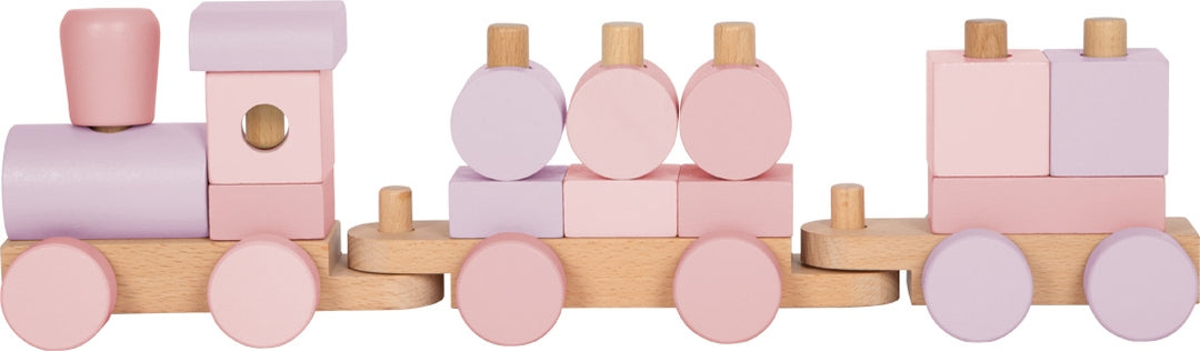 Personalisierter Holz-Zug rosa - Zur Taufe | small foot by Schmatzepuffer