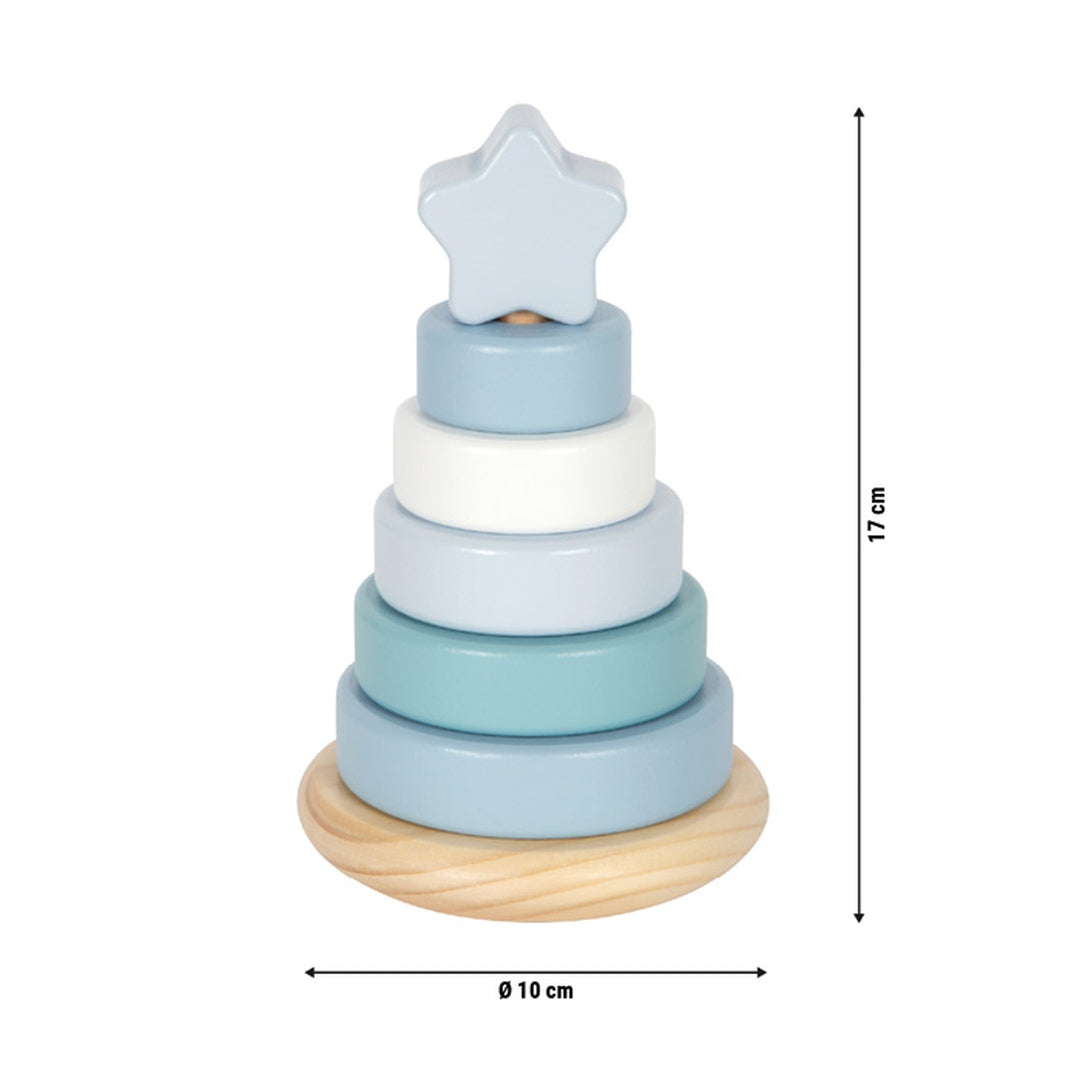 Personalisierter Stapelturm blau - Zur Taufe | small foot by Schmatzepuffer