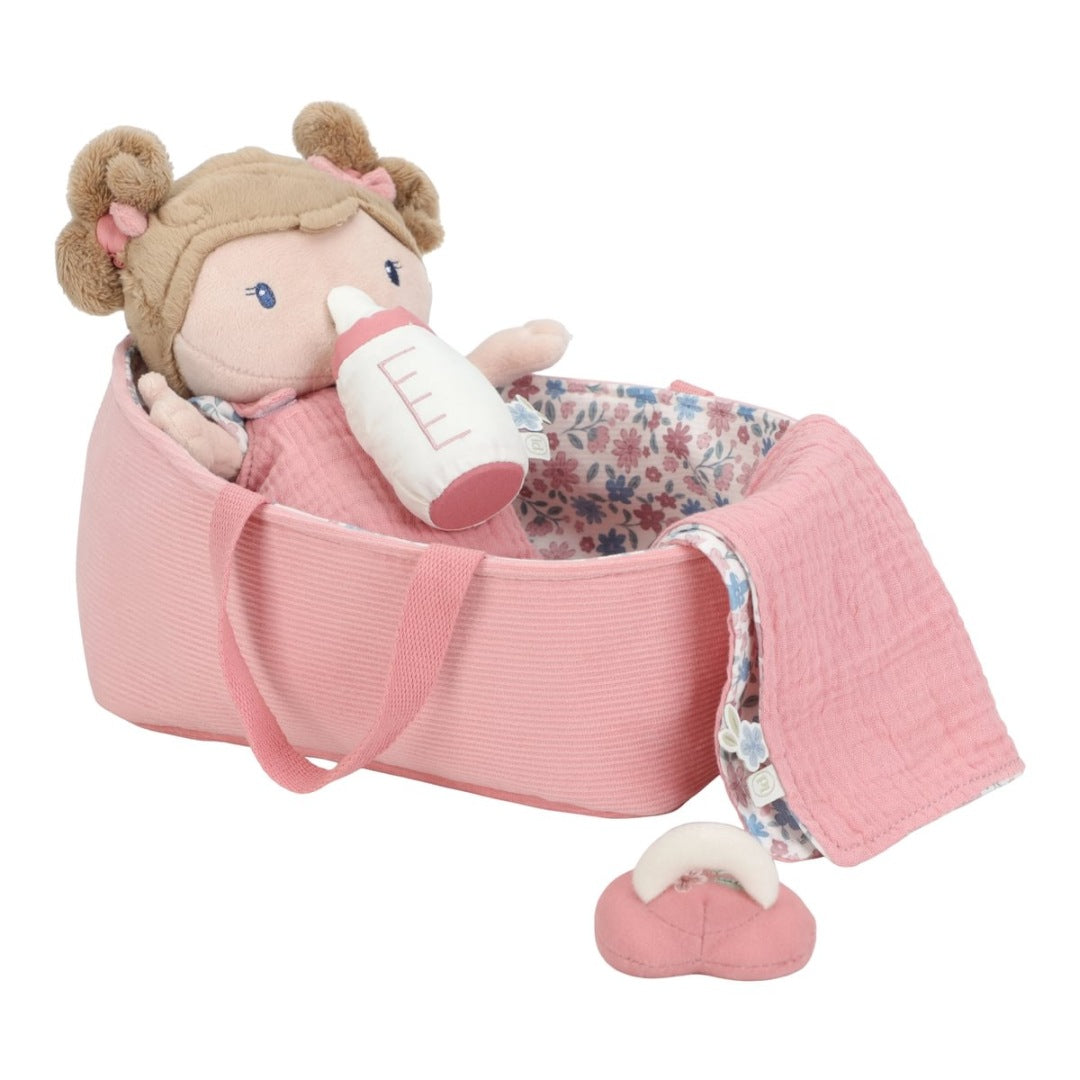 Babypuppe Rosa im Körbchen | Little Dutch