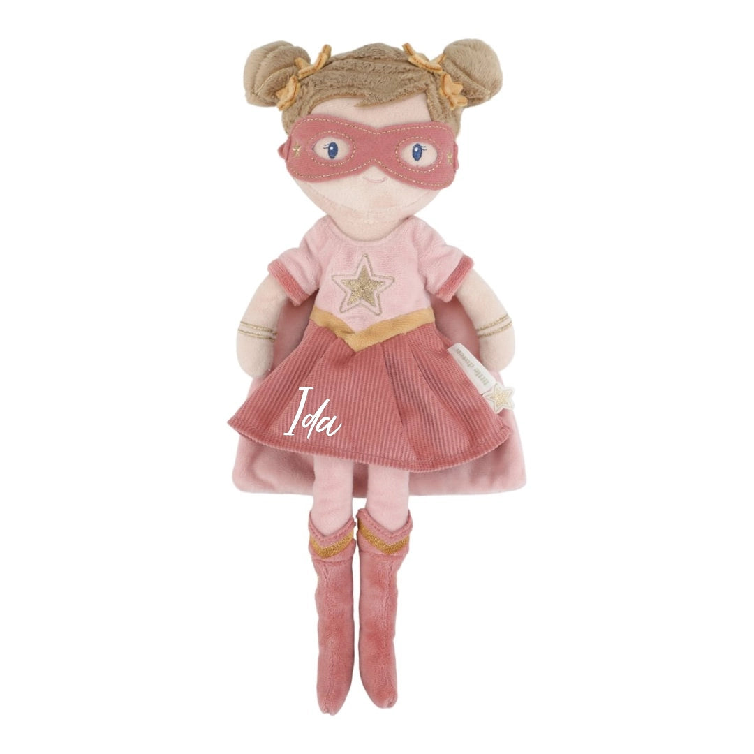 Kuschelpuppe Superheldin Rosa 35 cm | Little Dutch