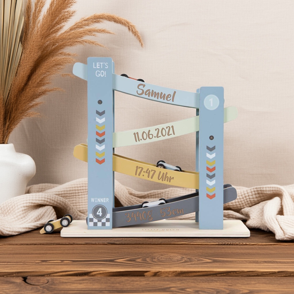 Marble Run "For Birth" Ocean Wood, blue | Little Dutch