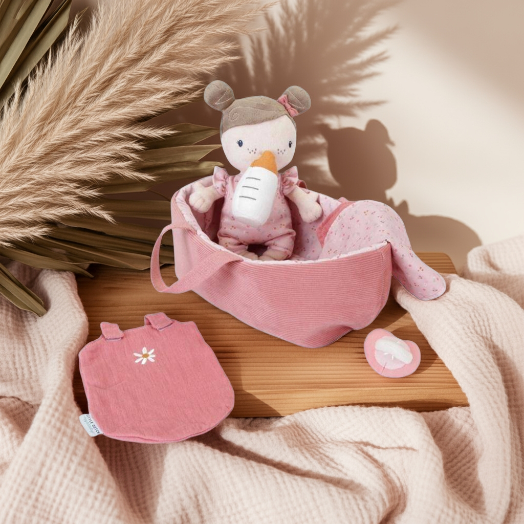 Doudou Baby Pink avec coffret de soins Little Pink Flowers | Little Dutch