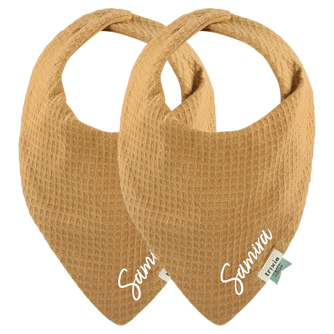 Bandana slabbetje 2-pack mix - Cocoon Caramel | Trixie