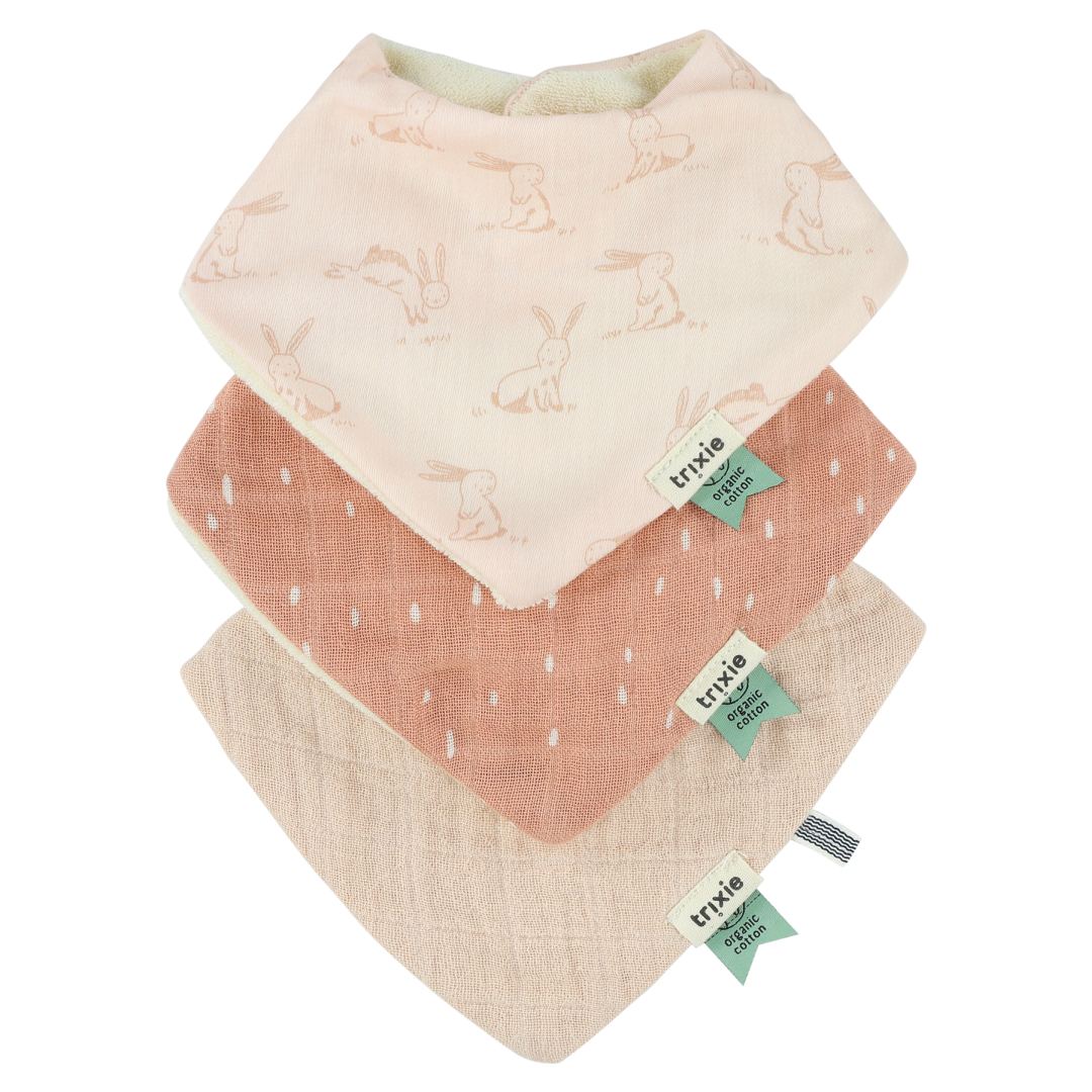 Bandana Slabbetje 3-pack mix - Roze Konijn | Trixie