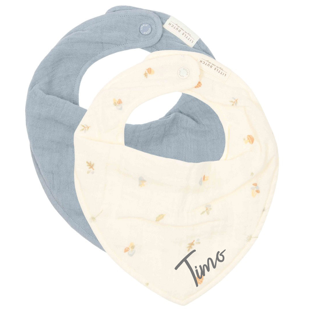 Bandana Lätzchen 2er Set Forest Treasures & Denim Blue | Little Dutch