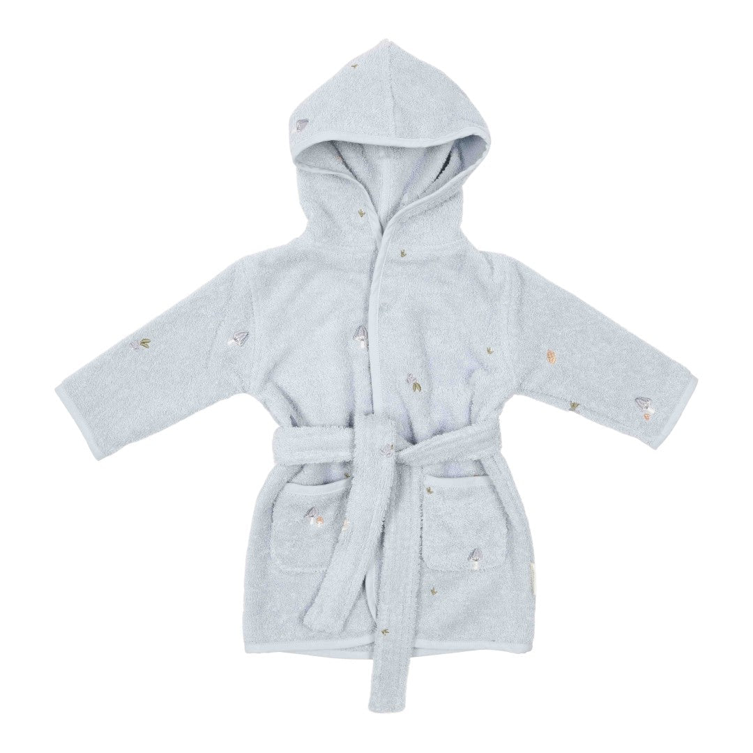 Bestickter Baby-Bademantel Blau | Little Dutch