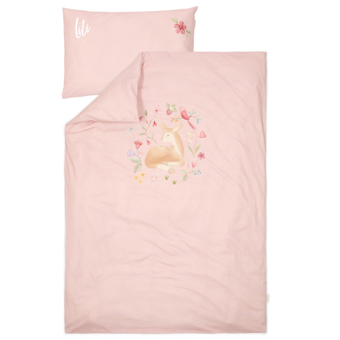 Blossom single bed duvet cover 140 x 200 + 60 x 70 cm | Little Dutch