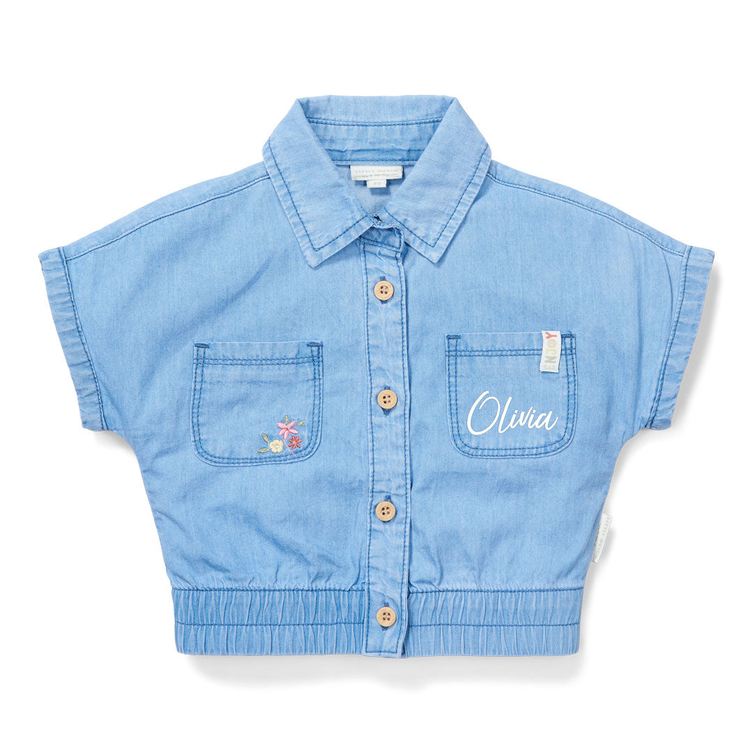 Bluse kurzarm Denim | Little Dutch
