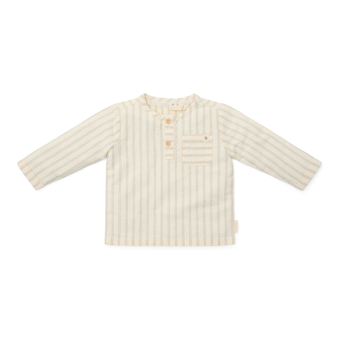 Bluse langarm Forest Green Stripe | Little Dutch