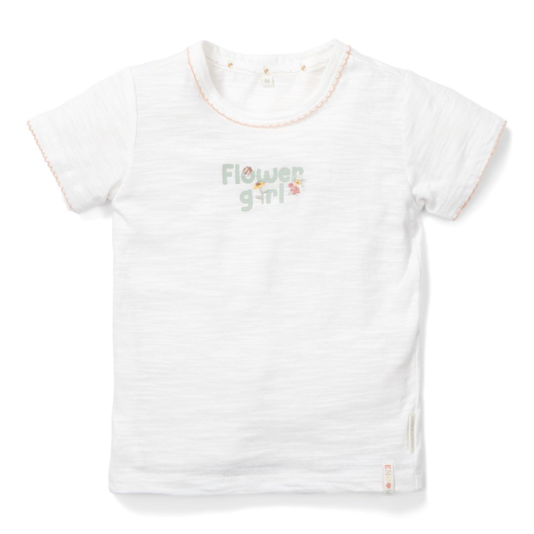 T-Shirt kurzarm weiß Flower Girl | Little Dutch