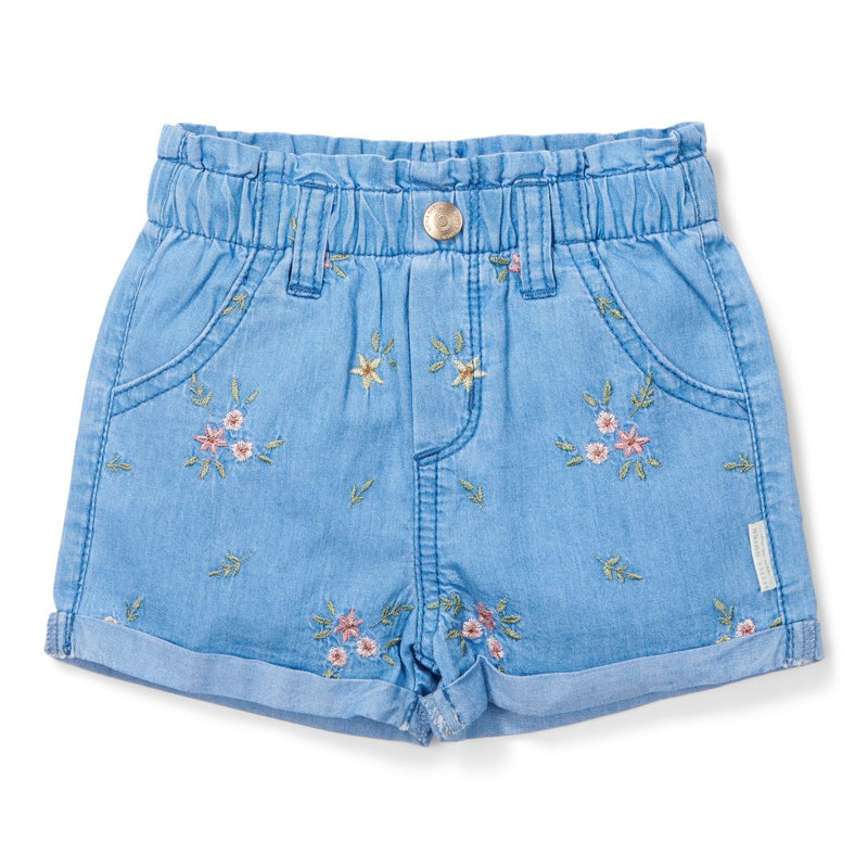 Kurze Hose Denim bestickt | Little Dutch