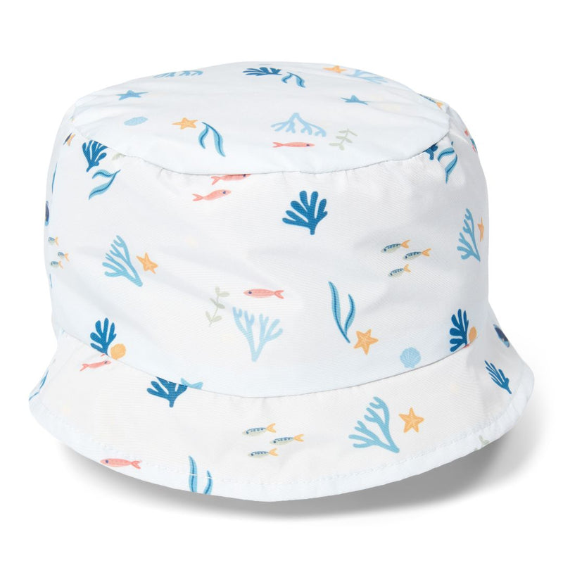 Sun hat reversible Honey Yellow / Ocean Treasures size 2 | Little Dutch