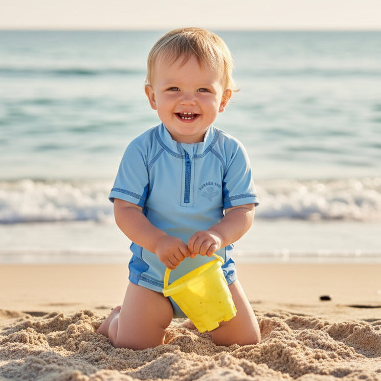 Zwemshirt met korte mouwen Blue Whale | Little Dutch