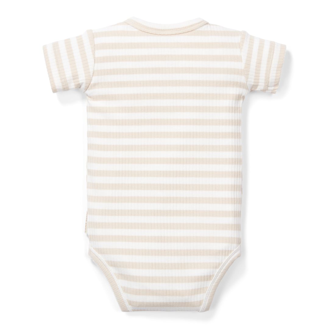 Body kurzarm Stripe Sand/White | Little Dutch
