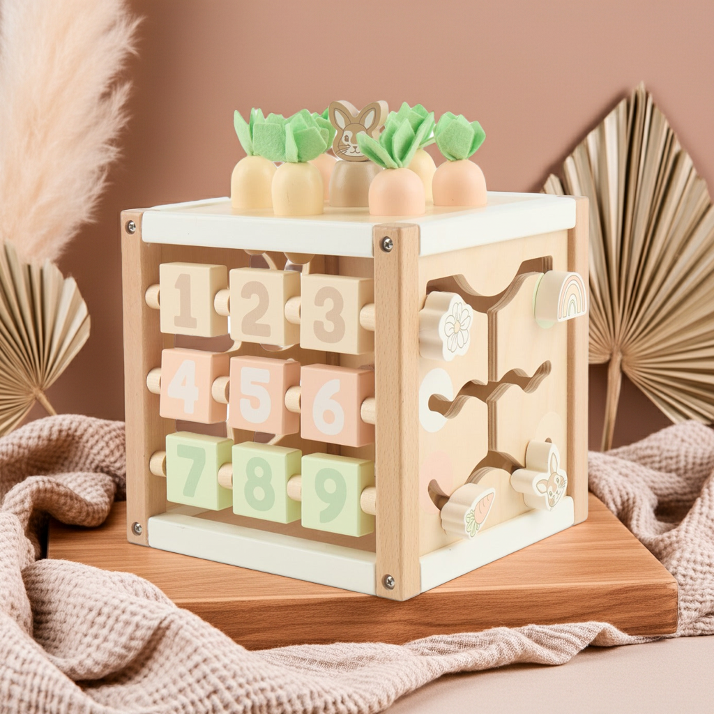 Motor skills cube rabbit fine wood | bieco