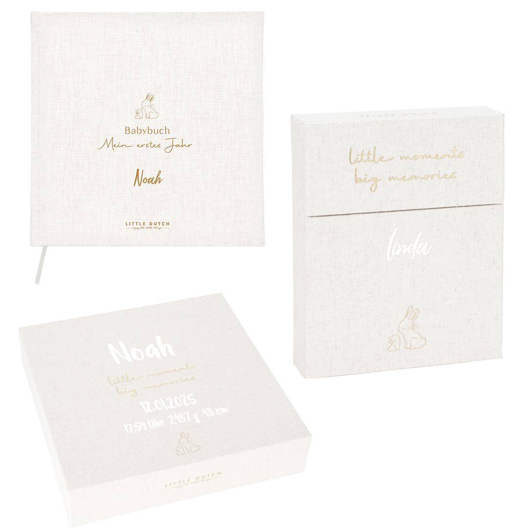 Welcome Baby-Set Buch Erinnerungsbox Meilensteinkarten | Little Dutch