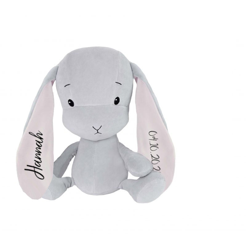 Kuscheltier Hase 50 cm, grau / Ohren rosa | Effiki