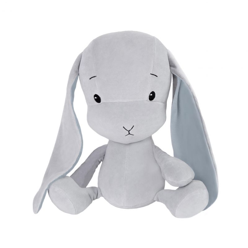 Kuscheltier Hase 50 cm, grau / Ohren blau | Effiki