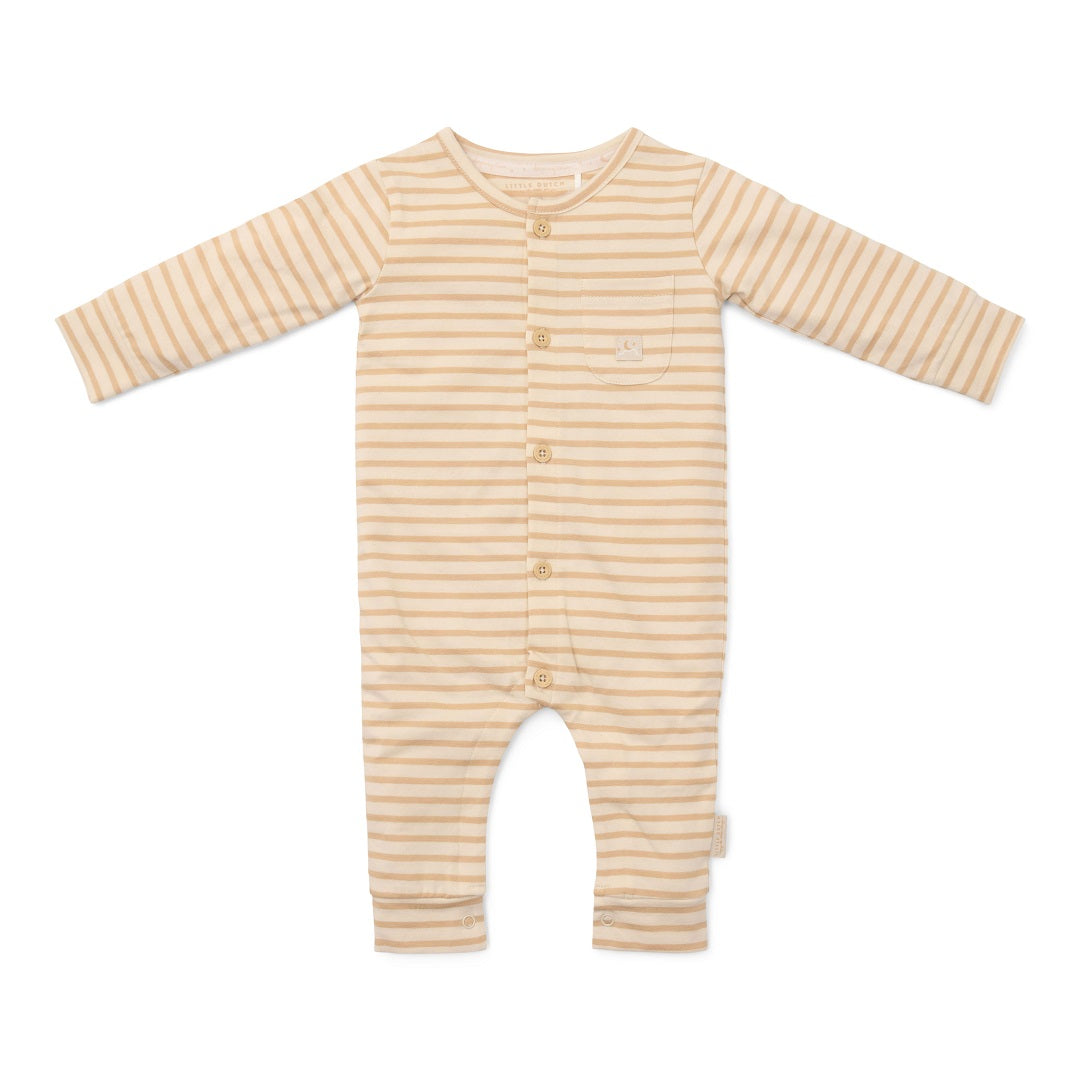 Einteilige Pyjamas Natural Stripes- Nightwear | Little Dutch