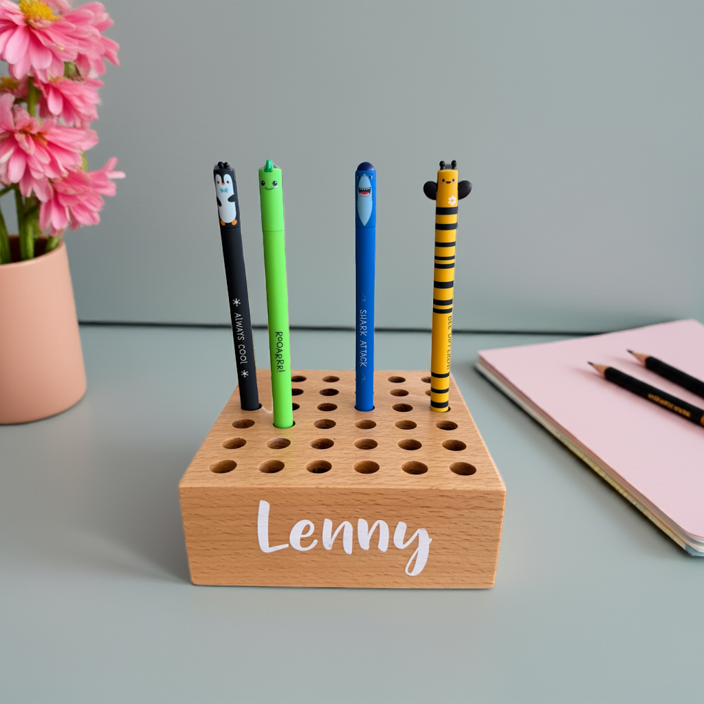 Porte-stylo en bois personnalisé, compatible avec les stylos Legami et autres | Smack Buffer
