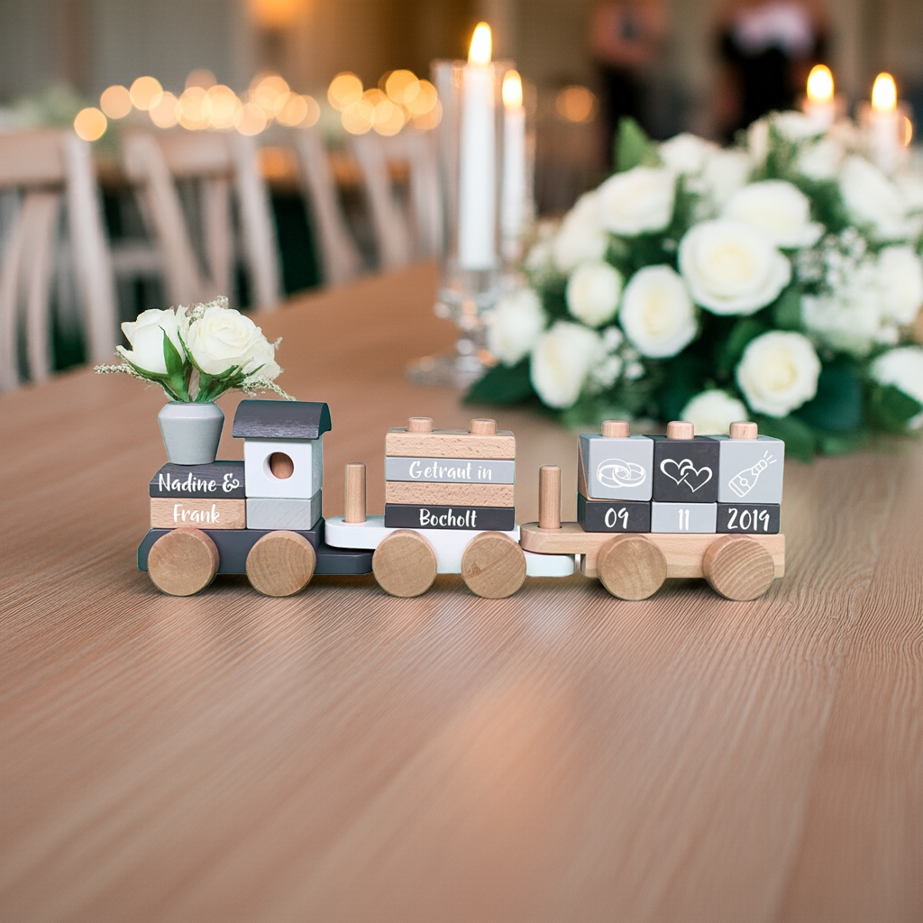 Holz-Zug Exclusive Edition - Zur Hochzeit - Bedruckt | Little Dutch
