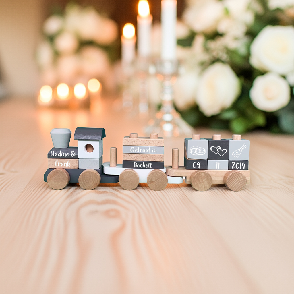 Holz-Zug Exclusive Edition - Zur Hochzeit - Bedruckt | Little Dutch