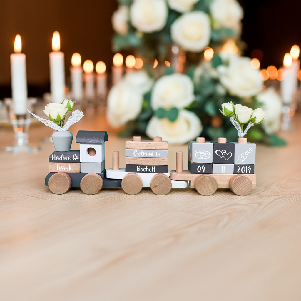 Holz-Zug Exclusive Edition - Zur Hochzeit - Bedruckt | Little Dutch