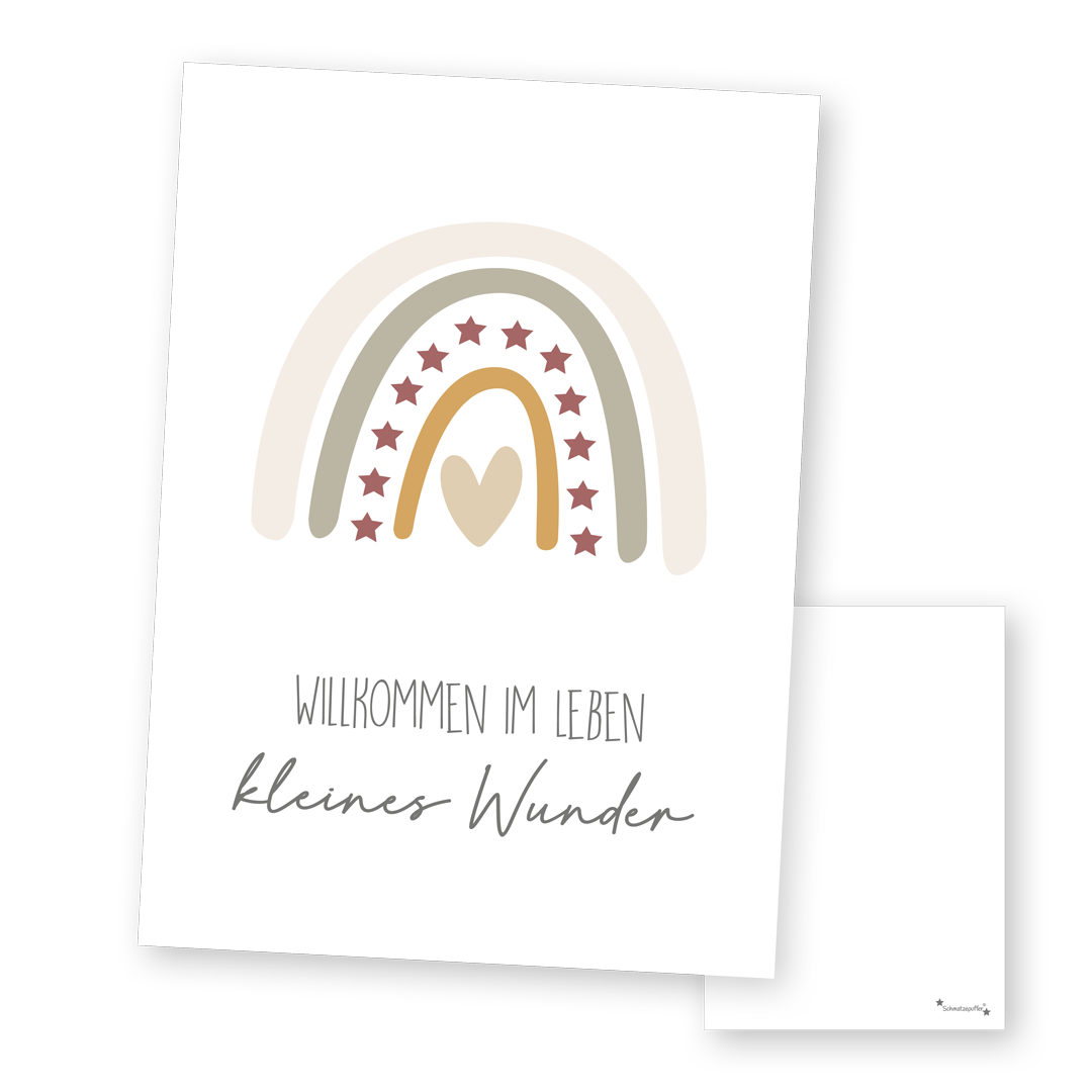 Grußkarte Beige - Kleines Wunder | Schmatzepuffer