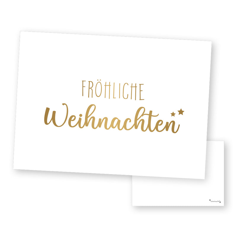 Grußkarte Gold - Fröhliche Weihnachten | Schmatzepuffer