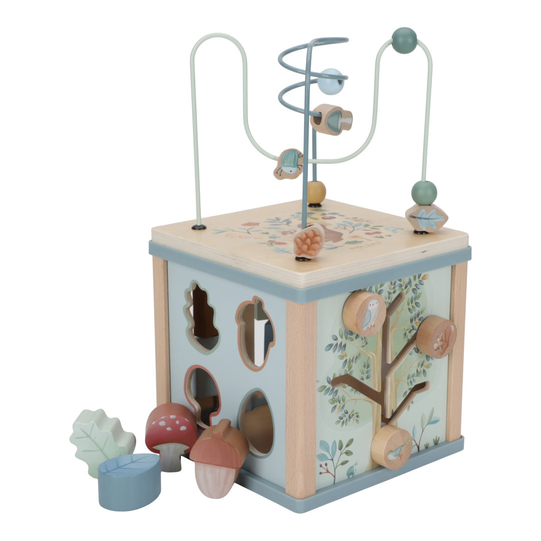 Forest Friends Motor Skills Cube "For Birth" | Little Dutch
