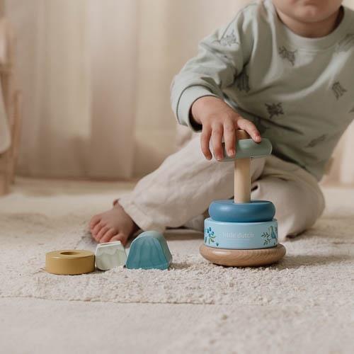 Wooden stacking tower Forest Friends "For Birth" | Little Dutch