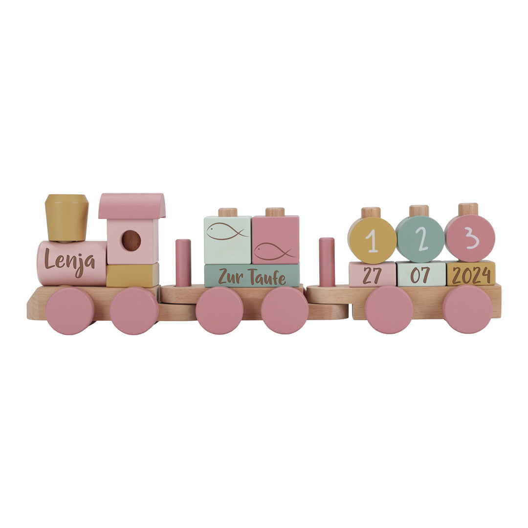 Personalsierter Holz-Zug Fairy Garden - Geschenk zur Taufe