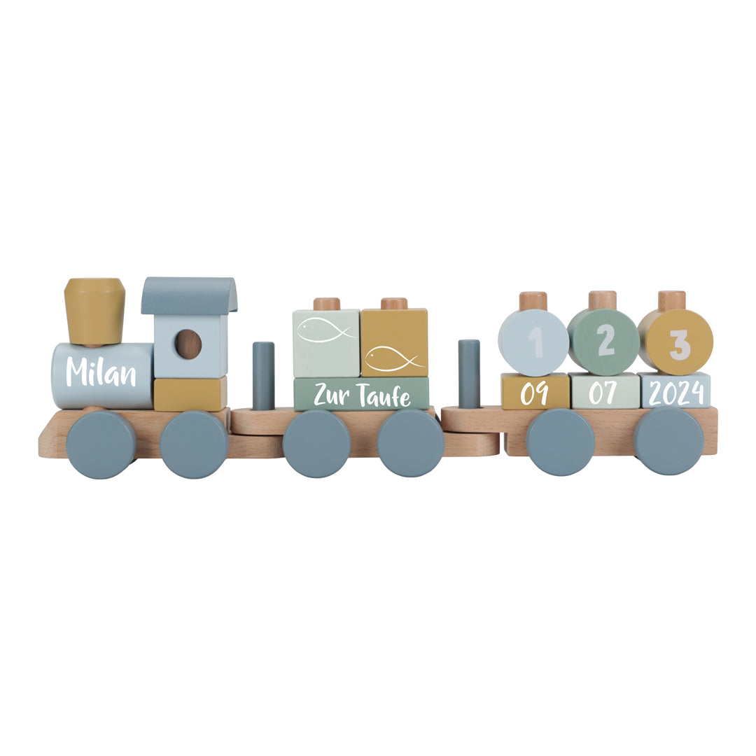 Forest Friends Wooden Train "For Baptism" | Little Dutch