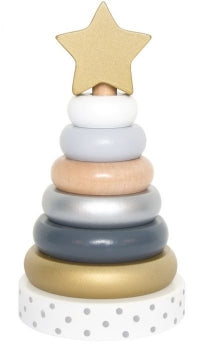Stapeltoren hout zilver/goud | JaBaDaBaDo