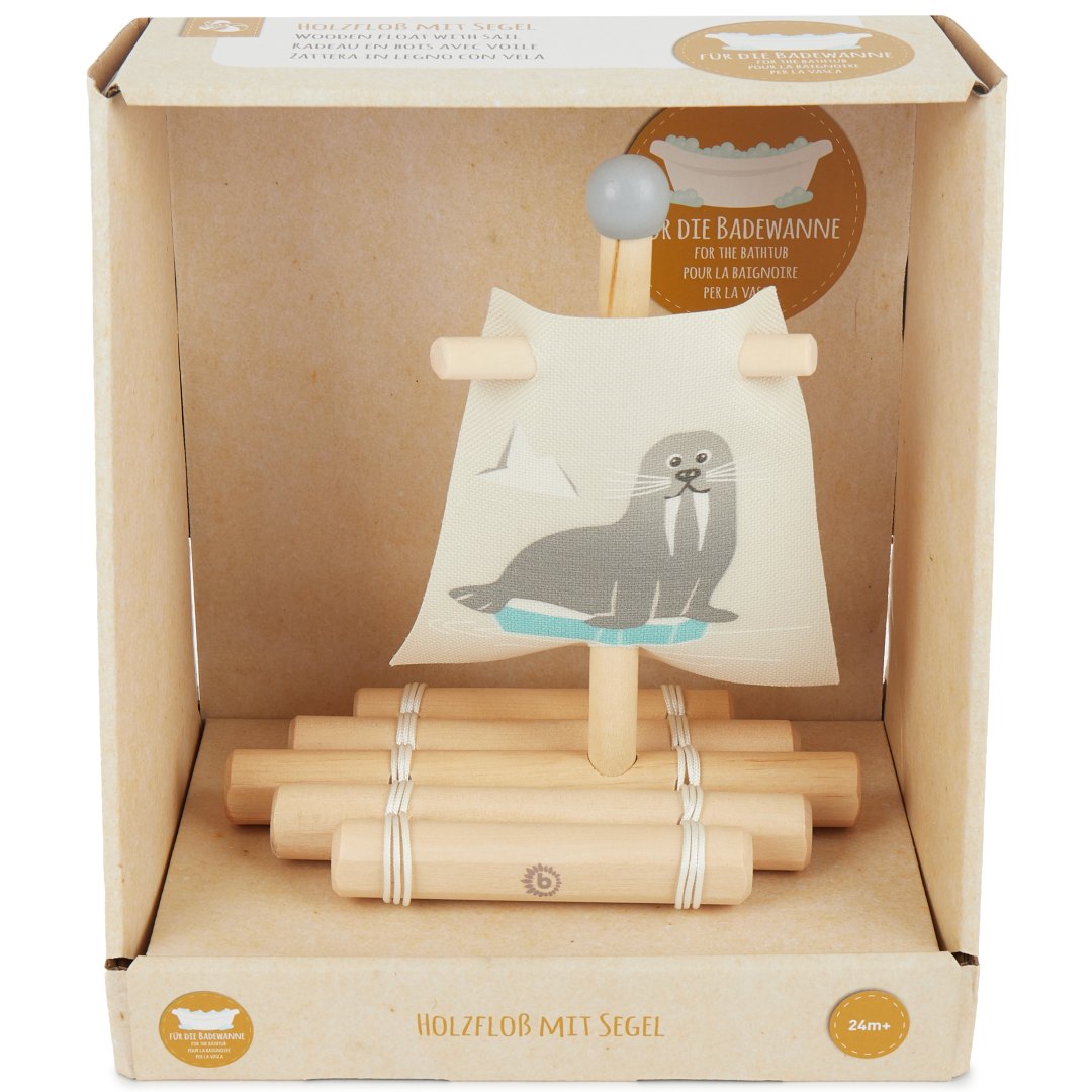 Houten vlot met zeil | Bieco