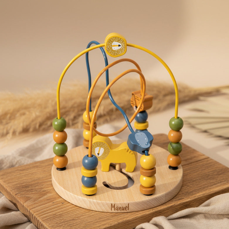 Wooden bead labyrinth with animals, lasered | Trixie