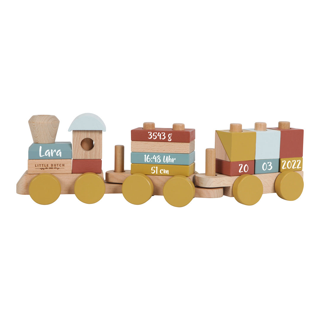 Personalisierter Holz-Zug Pure & Nature – Geschenk zur Geburt