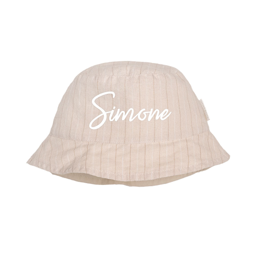 Hut wendbar Sand Stripes / Beige | Little Dutch