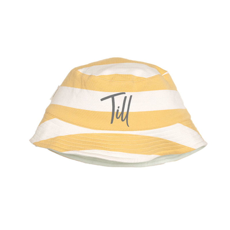 Chapeau réversible Sunny Stripes / Farm Green | Little Dutch