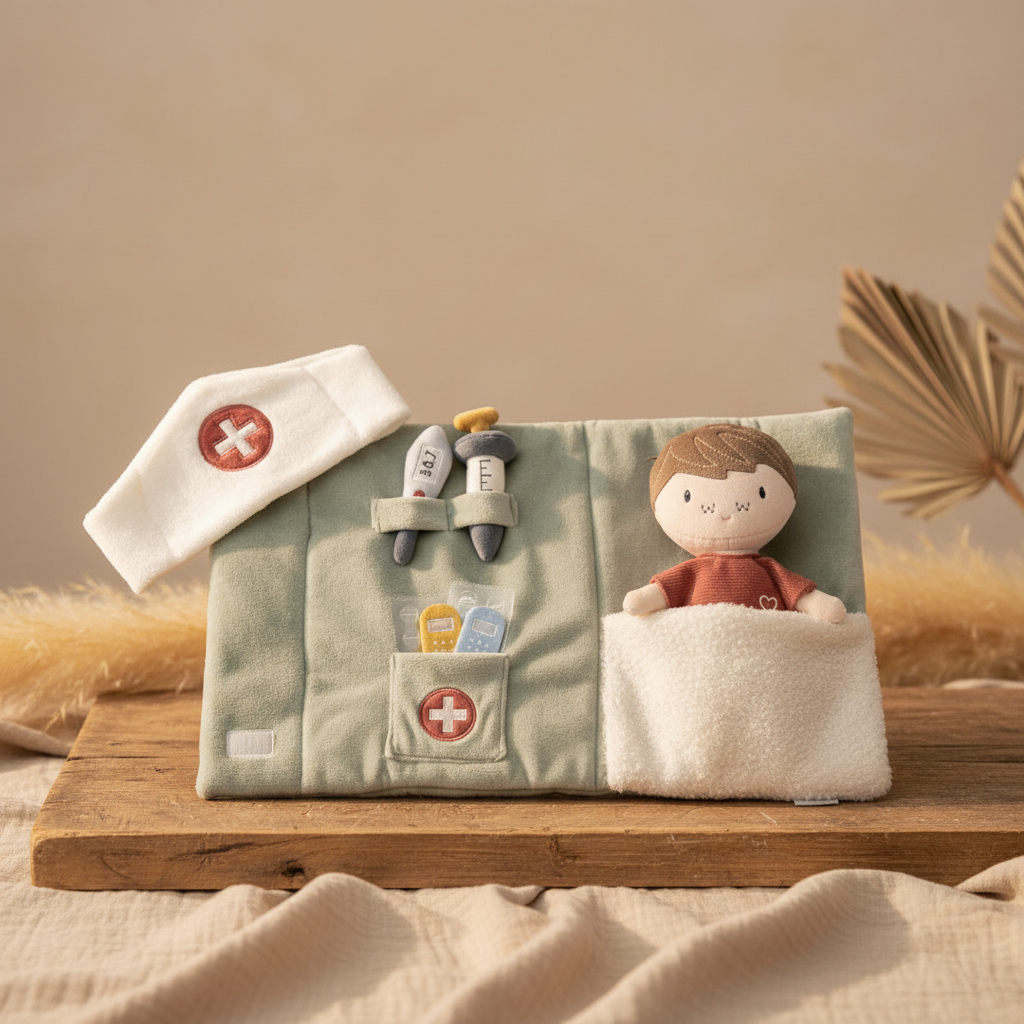 TOP DEAL - Kuschelpuppe Jim, Doktor Spielset | Little Dutch