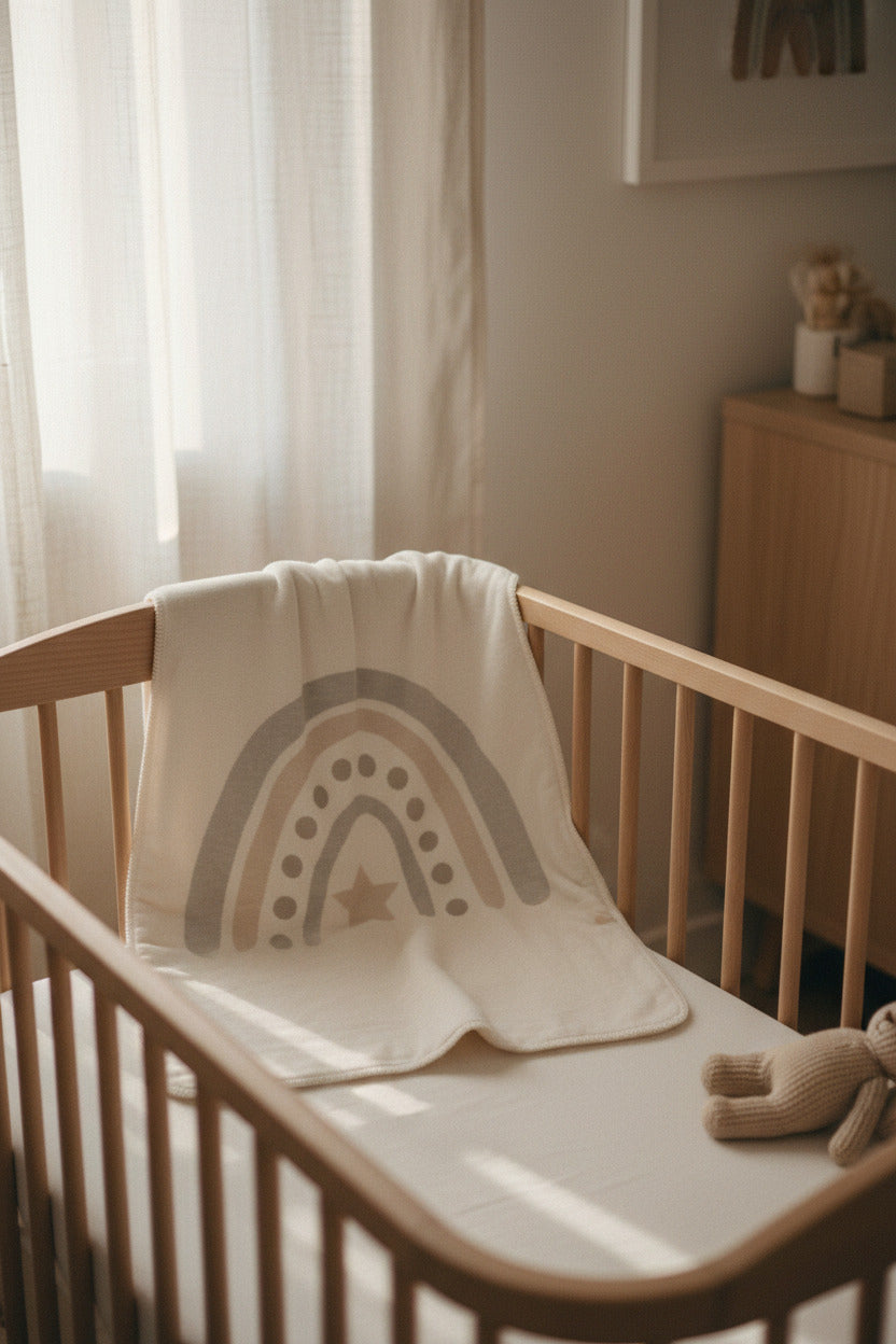 Rainbow Baby Blanket made of Organic Cotton – Birth Gift | Ibena by Schmatzepuffer®