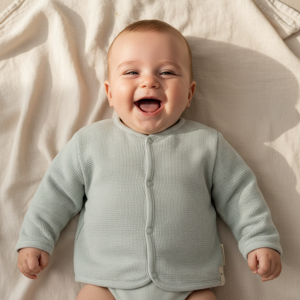 Jacke Waffle Soft Green - Little Farm | Little Dutch