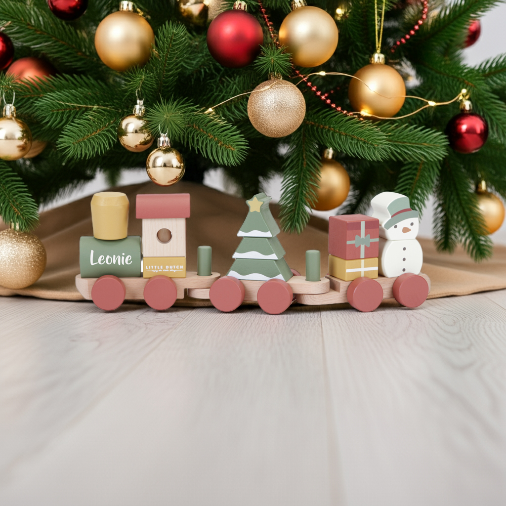 Holz-Zug Weihnachten - Bedruckt | Little Dutch