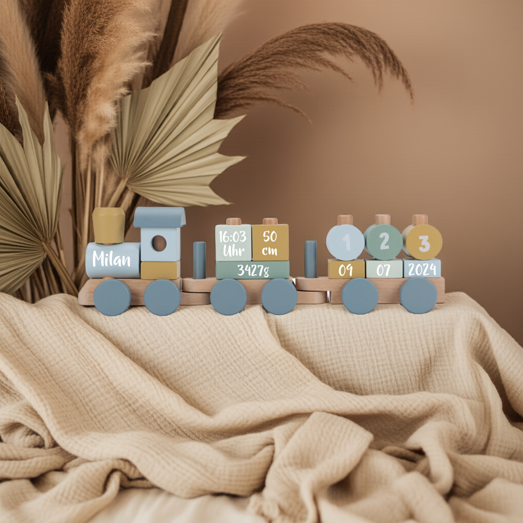 Holz-Zug Forest Friends "Zur Geburt" | Little Dutch