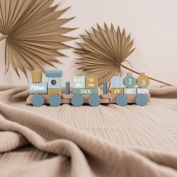 Forest Friends Wooden Train "For Birth" | Little Dutch