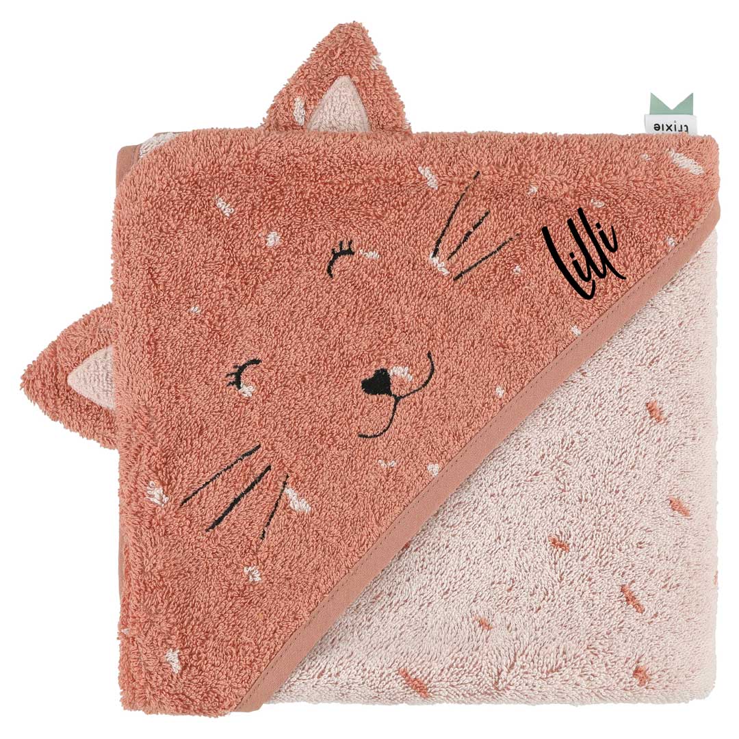 Badhanddoek met capuchon 75x75cm - Mevrouw Kat | Trixie