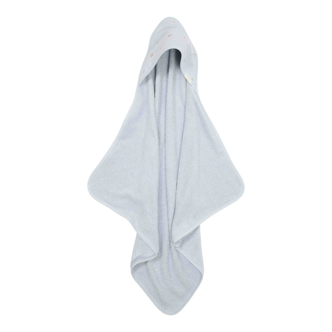 Geborduurde badcape, blauw, 75 x 75 cm | Little Dutch