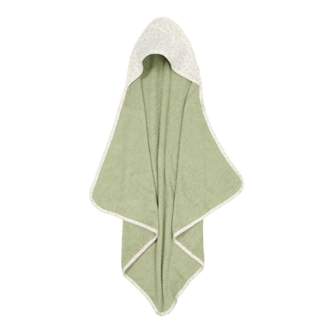 Handdoek met capuchon Blueberry Leaves 75 x 75 cm | Little Dutch